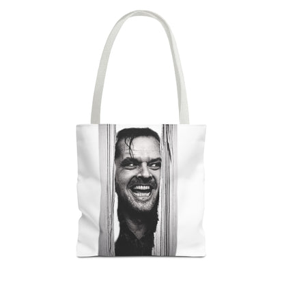 The Shining Tote Bag – Jack Torrance Jack Nicholson Kult-Horror Motiv – Schwarz-Weiß Stofftasche für Filmfans & Horror-Liebhaber