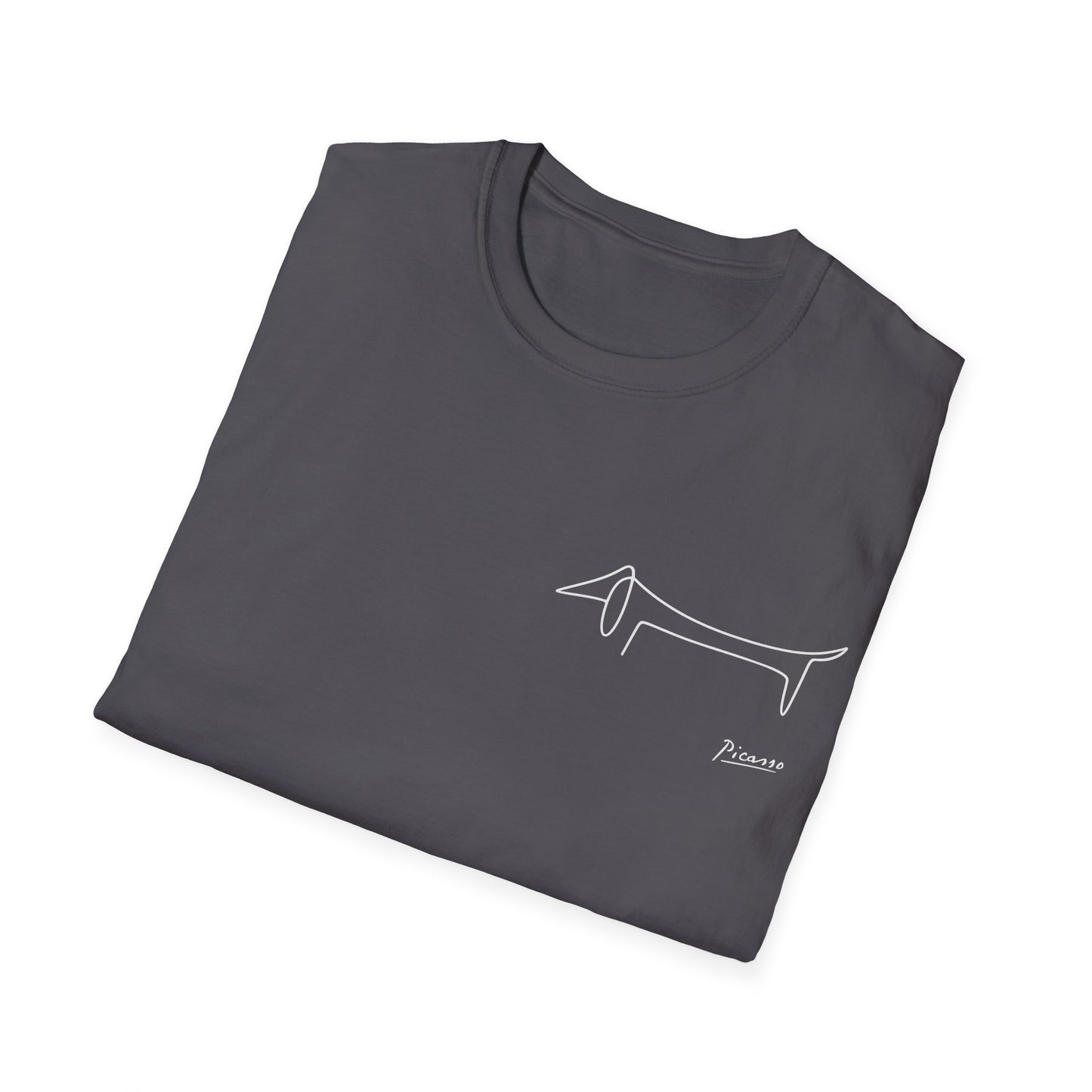 Picasso Dackel T-Shirt – Minimalistische Hundelinie mit Kultfaktor - kleines Motiv
