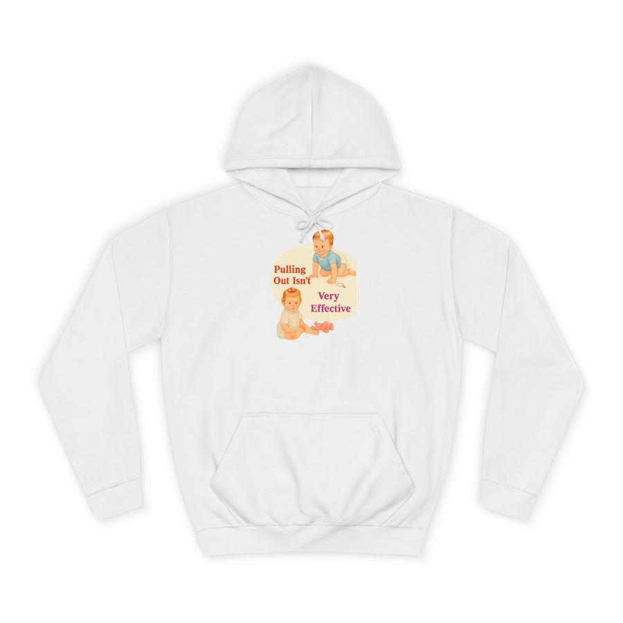 True Insights Pulling Out Isn't Very Effective Hoodie – Sarkastisches Retro-Baby-Motiv in Arctic White