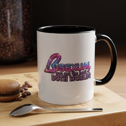 Bisexual Tasse – You Get The Best Of Both Worlds | Bunte Glitzer-Optik Kaffeebecher für Bi Pride & CSD