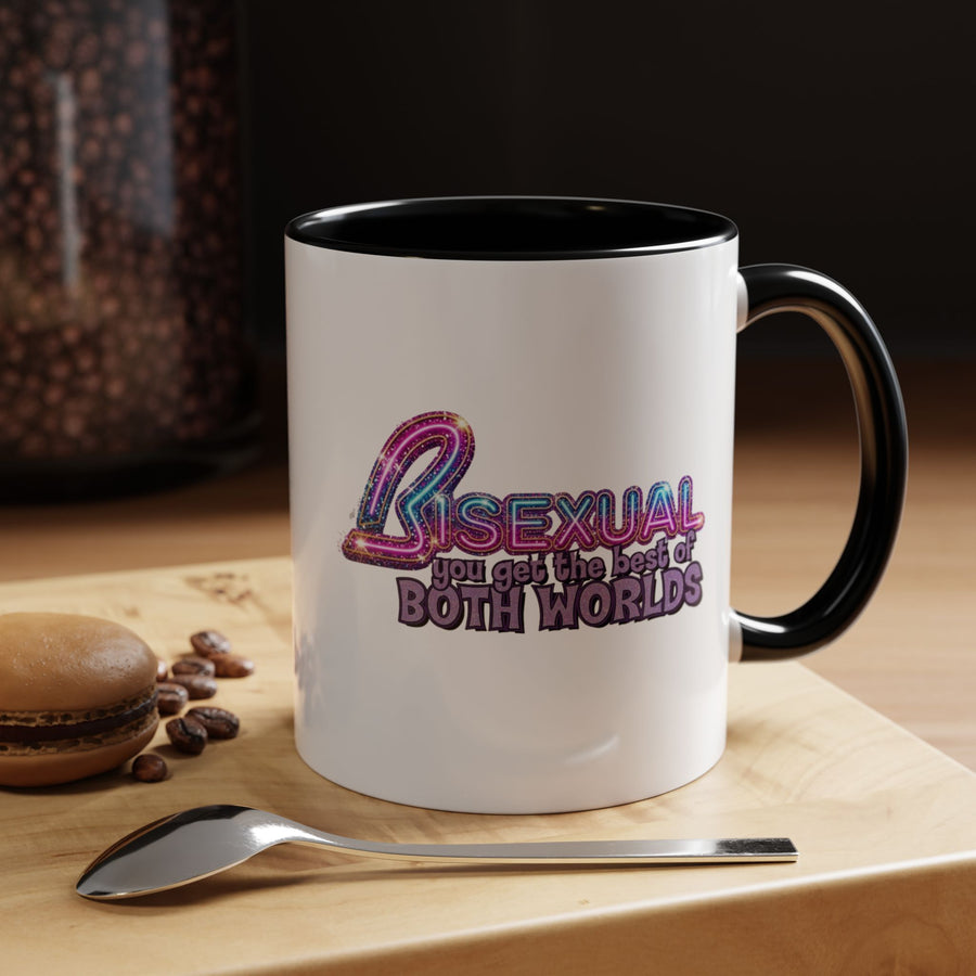 Mug Bisexual – You Get The Best Of Both Worlds | Effet paillettes coloré pour Bi Pride & CSD