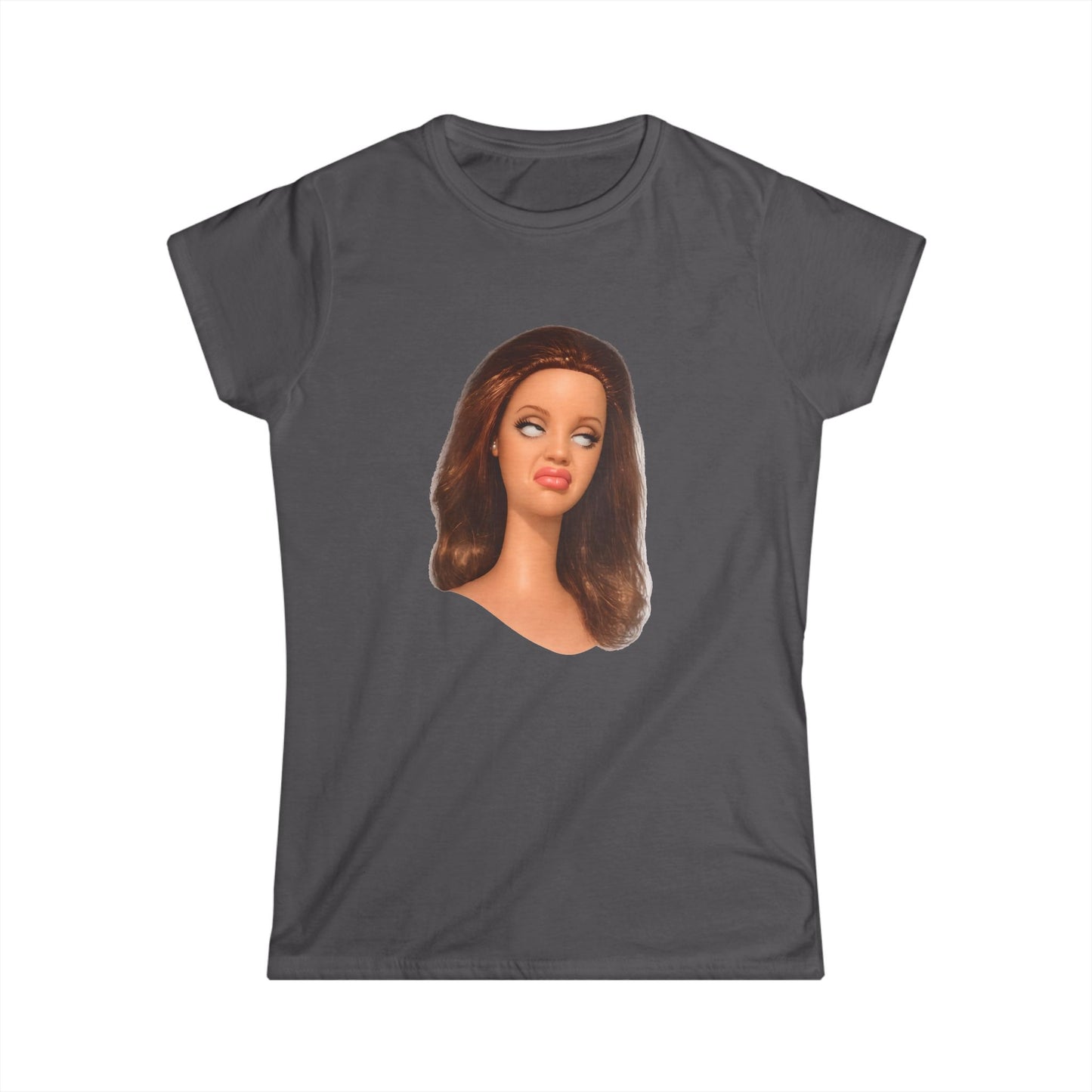 Damen T-Shirt lustiges Puppen-Meme Gesicht – Sassy Diva Print, ironisches Statement Shirt für Frauen, perfekt als Geschenk