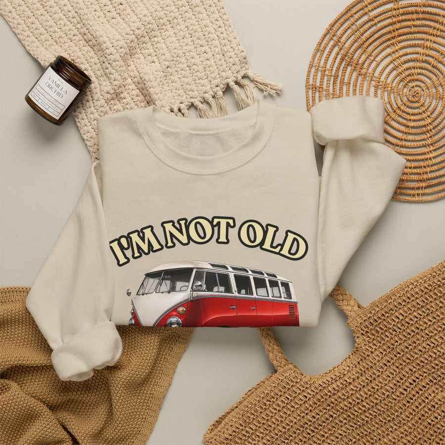 Sweatshirt Année 1976 - I'm Not Old I'm Classic - Bus Rétro Vintage - Cadeau 50 ans