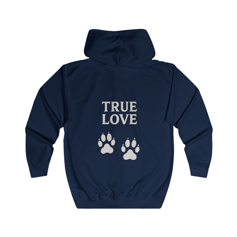 True Insights True Love Dackel Zip-Hoodie – Pfotenabdrücke für Hundeliebhaber