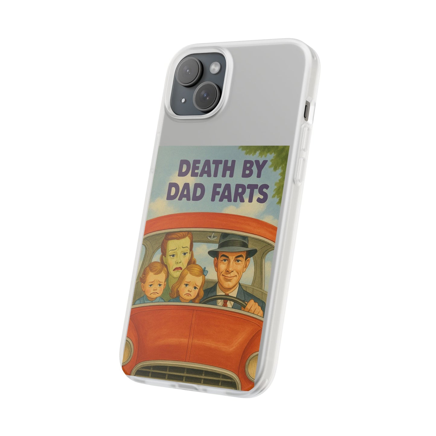 Death by Dad Farts – Satirische Retro-Handyhülle im 50s-Familienauto-Stil-Phone Case-True Insights