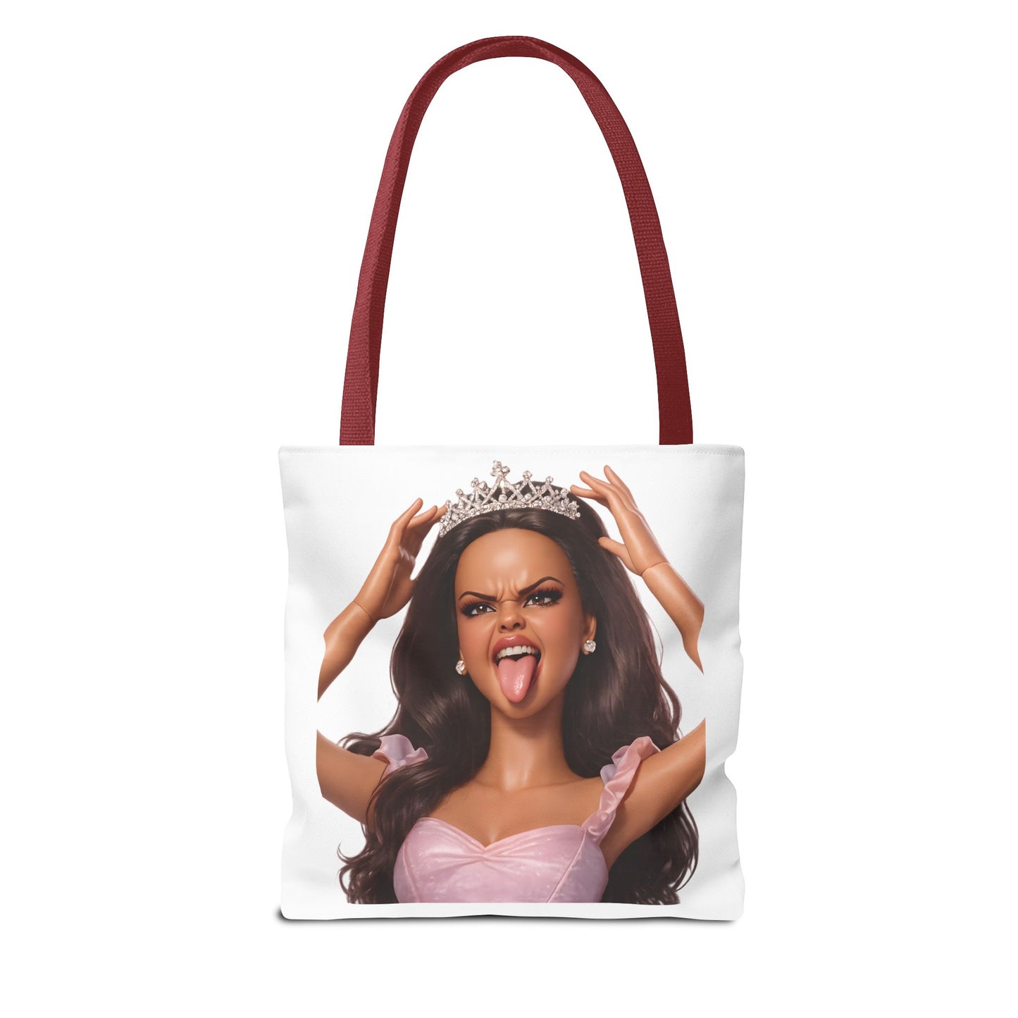 Barbicore Tote Bag – Freche Diva mit Krone & Zunge | Bedruckter Polyester Sportbeutel Gymbag für Gym, Uni & Strand
