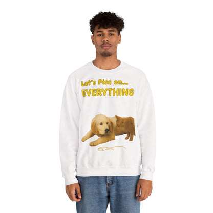Vintage Motiv – Let’s Piss on Everything – Satirisches Sweatshirt mit Hund & Katze | True Insights Design mit Humor