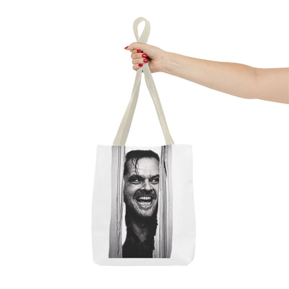 The Shining Tote Bag – Jack Torrance Jack Nicholson Kult-Horror Motiv – Schwarz-Weiß Stofftasche für Filmfans & Horror-Liebhaber