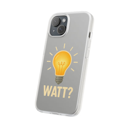 Coque de téléphone WATT? avec motif ampoule | Protection ludique pour les passionnés de technologie et d'électronique