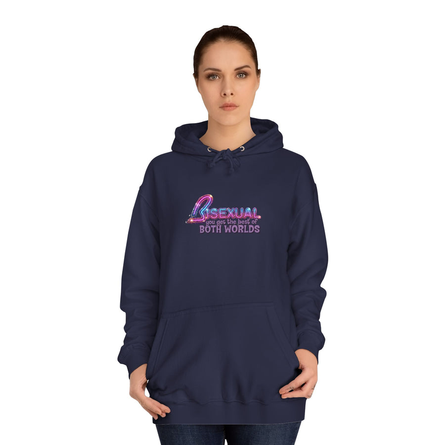 True Insights Bisexual – Best of Both Worlds Hoodie – Glitzer-Motiv für Bi Pride und CSD