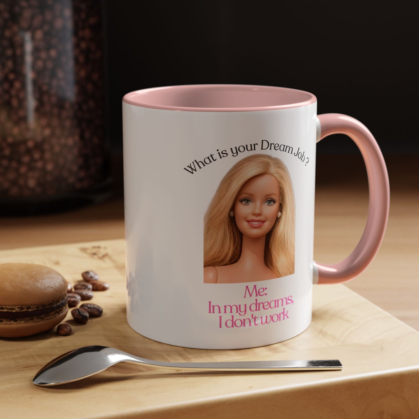 Lustige Tasse "In my dreams I don't work" - Witziger Spruch Kaffeebecher als Geschenk für faule Tage & Arbeitsmuffel