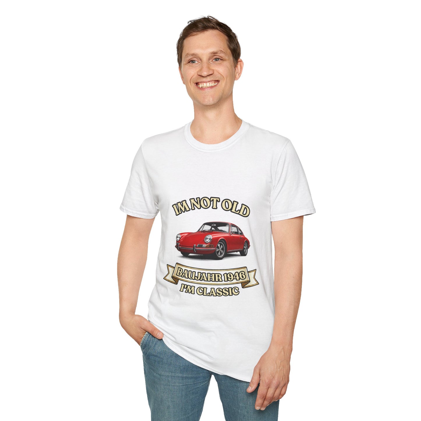 I'm Not Old I'm Classic Baujahr 1946 T-Shirt – Roter Oldtimer Sportwagen Geburtstag Geschenk Unisex