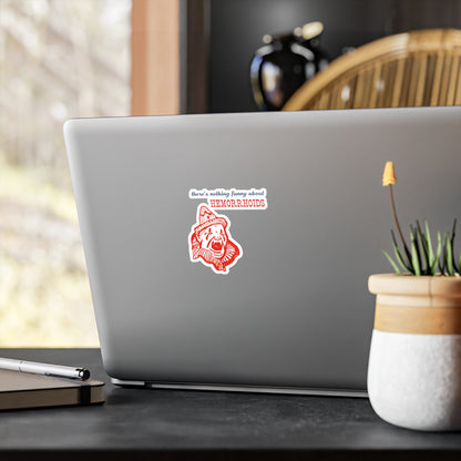 Lustiger Clown Sticker "There's Nothing Funny About Hemorrhoids" – Sarkastischer Aufkleber für Humor-Fans