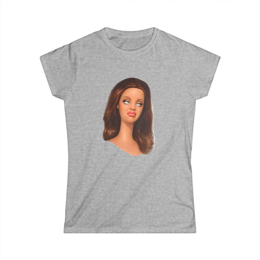 True Insights Damen T-Shirt lustiges Puppen-Meme Sassy Diva Statement Shirt in Sport Grey für Frauen