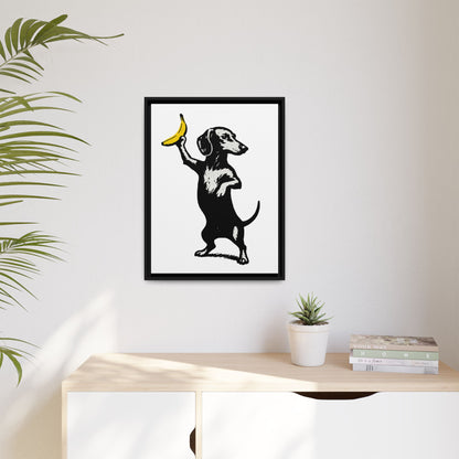 Dackel mit Banane – Banksy-inspirierter Art Print