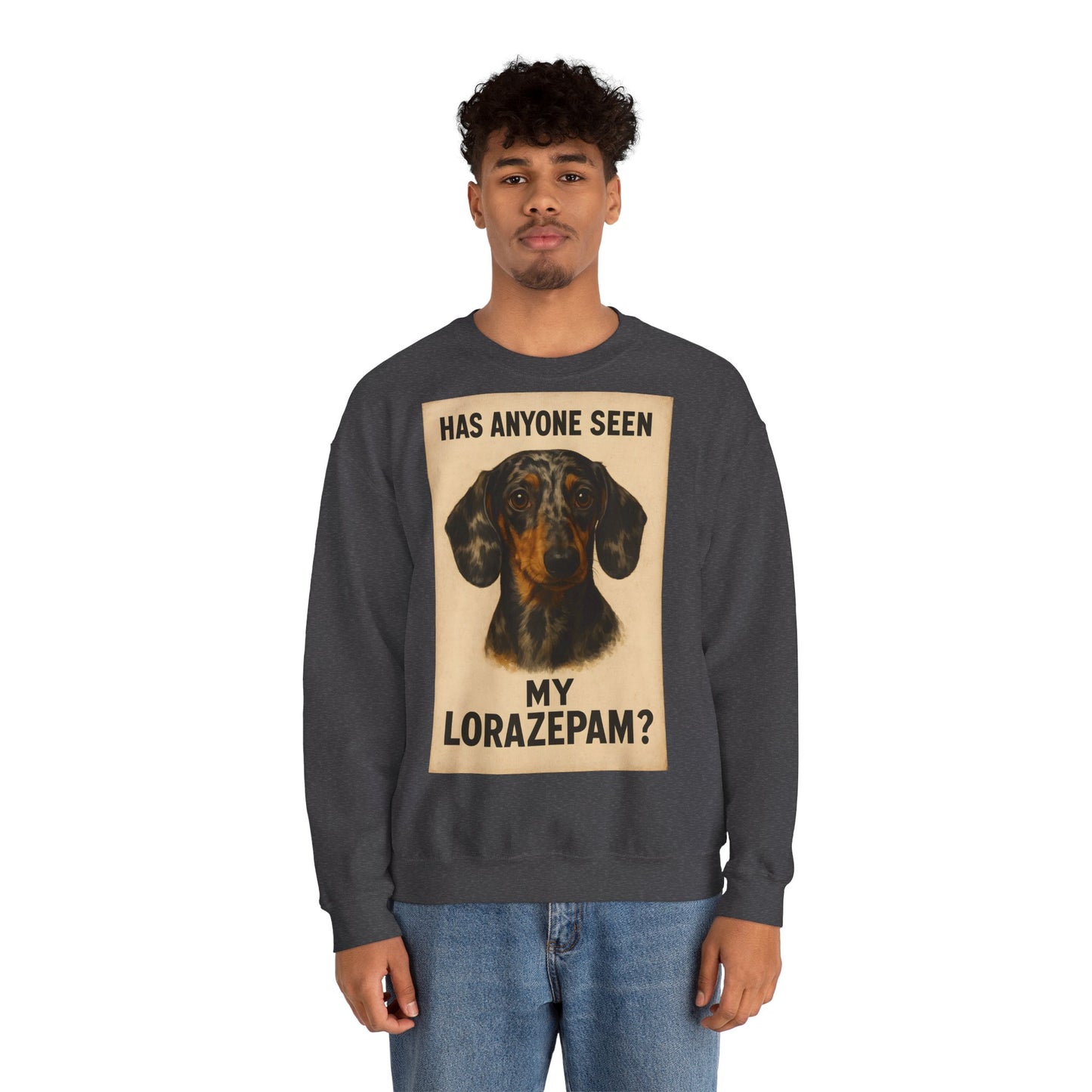 Dackel Sweatshirt – „Has anyone seen my Lorazepam?“ | Lustiger Pullover für Hundefreunde mit schwarzem Humor – Lustiges Sweatshirt | True Insights – Bild 53