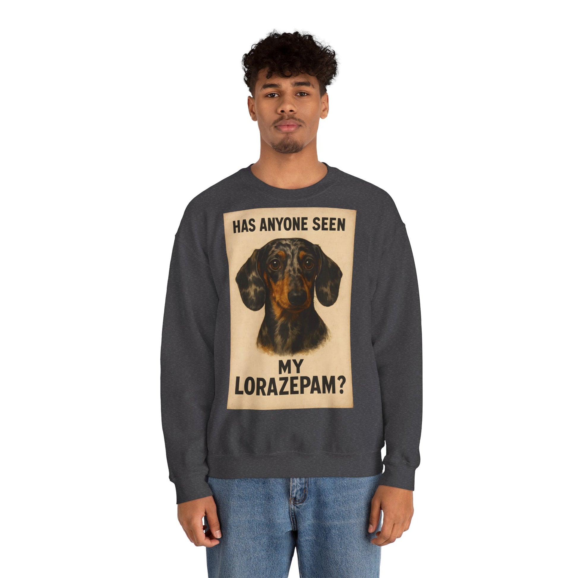 Dackel Sweatshirt – „Has anyone seen my Lorazepam?“ | Lustiger Pullover für Hundefreunde mit schwarzem Humor – Lustiges Sweatshirt | True Insights – Bild 53