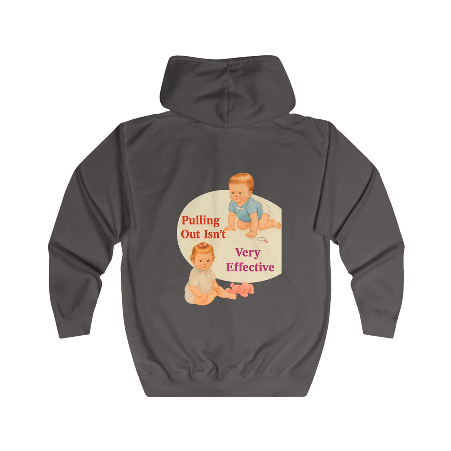 Pulling Out Isn't Very Effective Zip-Hoodie – Sarkastisches Retro-Baby-Motiv