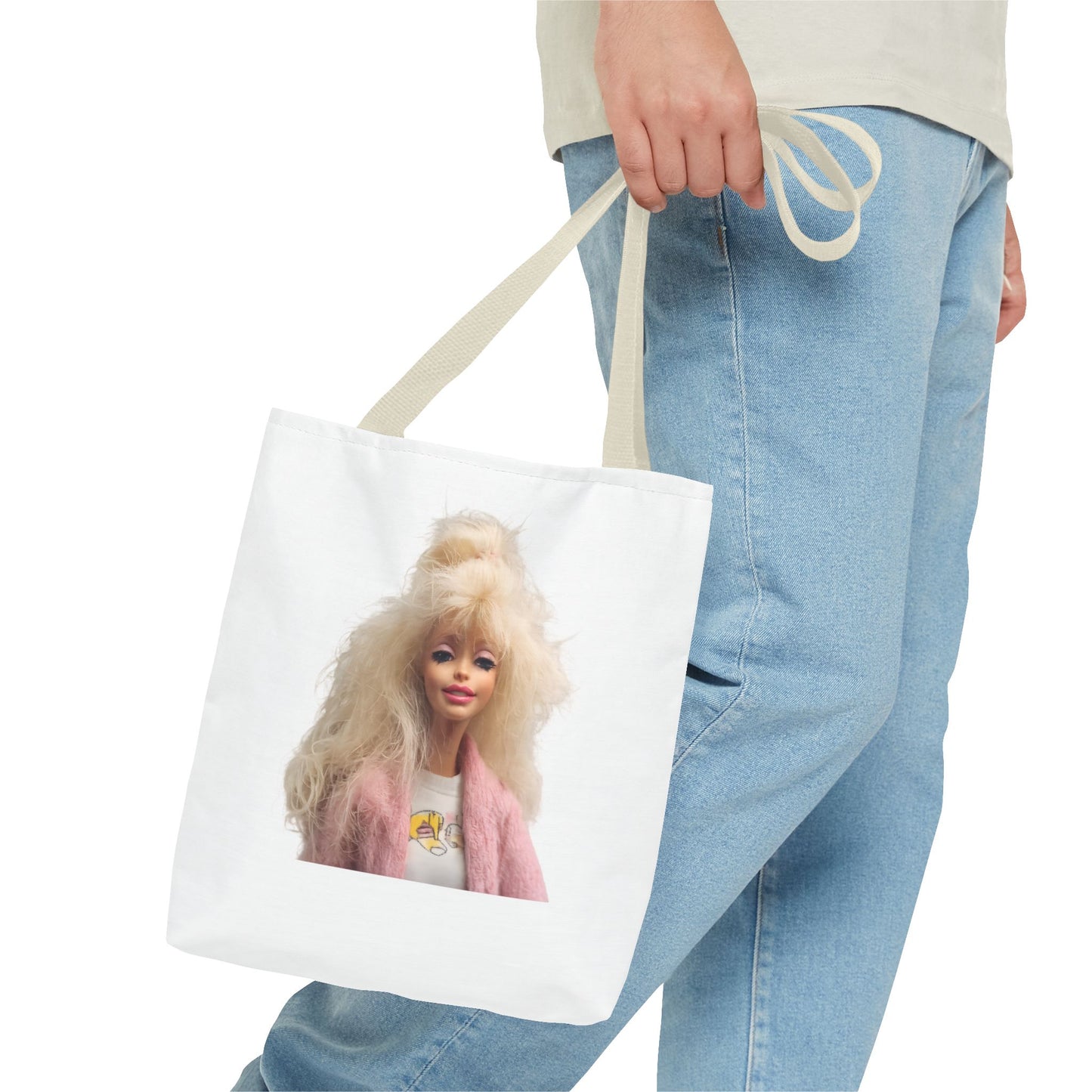 Retro Barbie Puppe Tote Bag – 80er Style Blonde Doll Print, Kult Fashion Shopper für Sammler & Nostalgie-Fans