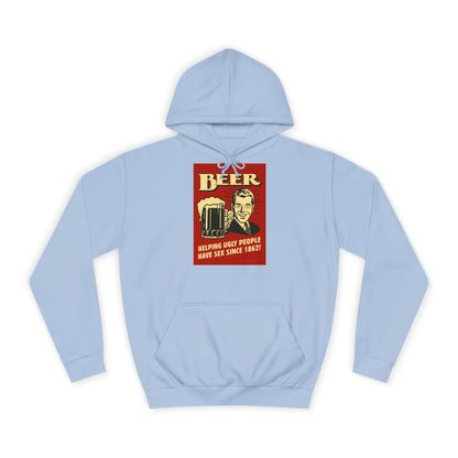 BEER Hoodie Retro Vintage Bier Spruch - Helping Ugly People - Lustiges Geschenk für Bierliebhaber, Party & Herren