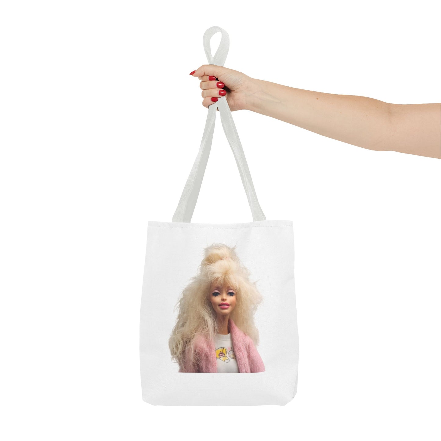 Retro Barbie Puppe Tote Bag – 80er Style Blonde Doll Print, Kult Fashion Shopper für Sammler & Nostalgie-Fans
