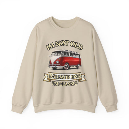 Baujahr 1986 Sweatshirt – Im Not Old I'm Classic – Retro Bulli Bus – 40. Geburtstag Geschenk für Oldtimer Fans
