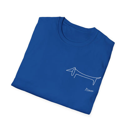 Picasso Dackel T-Shirt – Minimalistische Hundelinie mit Kultfaktor - kleines Motiv
