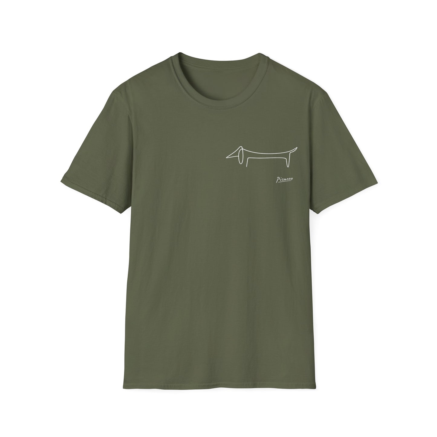 Picasso Dackel T-Shirt – Minimalistische Hundelinie mit Kultfaktor - kleines Motiv