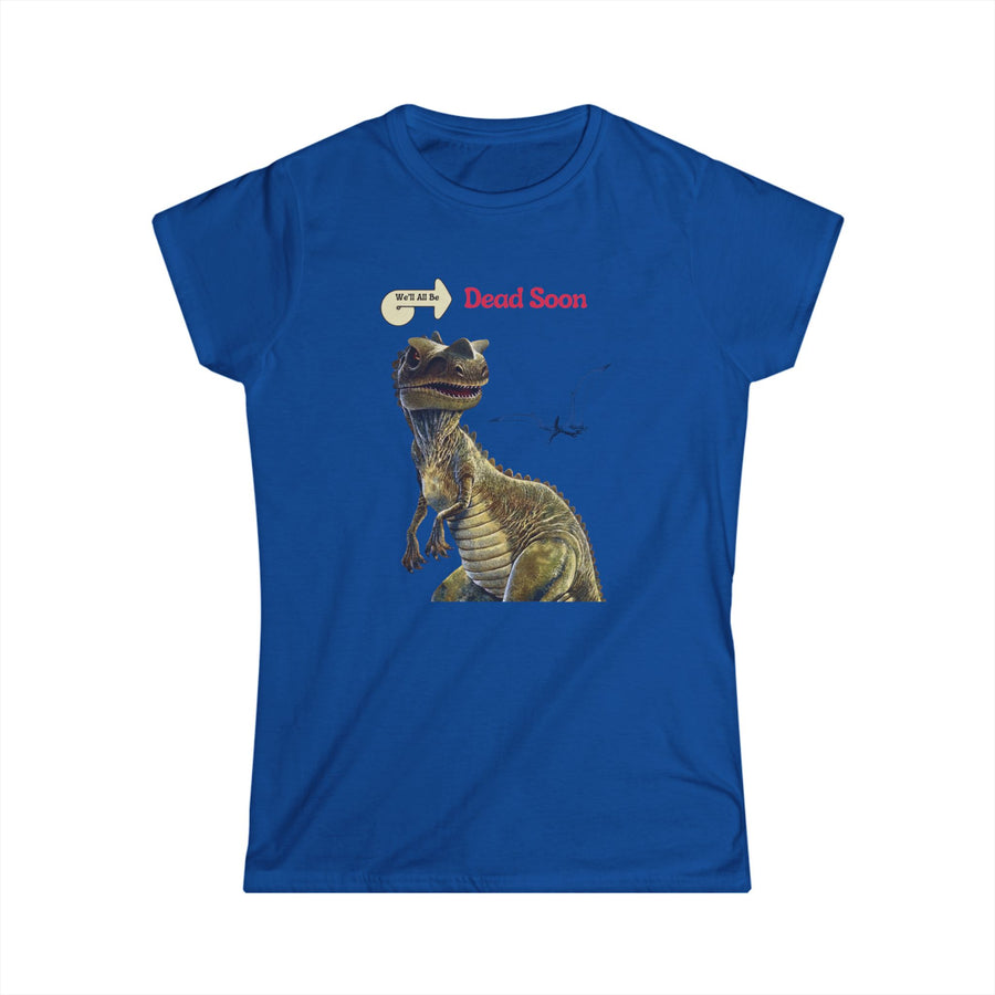 True Insights Dinosaurier T-Shirt mit Flugsaurier in Royalblau, lustiges sarkastisches Statement Shirt