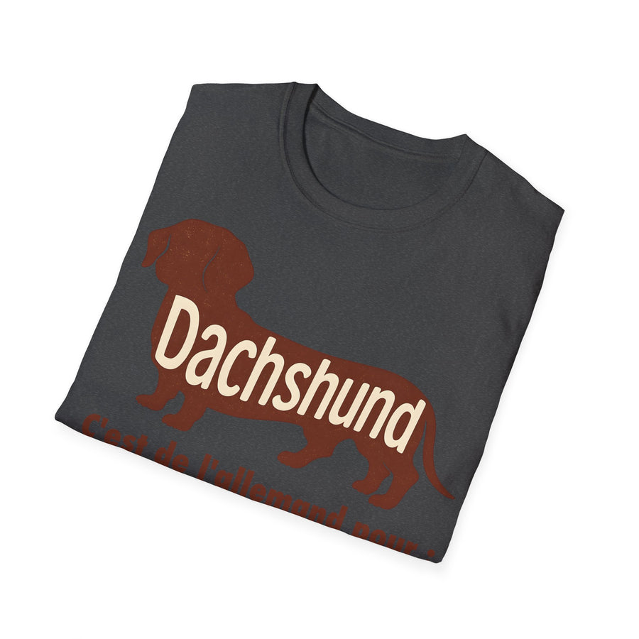 T-shirt Teckel « Dachshund – c'est de l'allemand pour petit casse-pieds » – Cadeau humour chien vintage