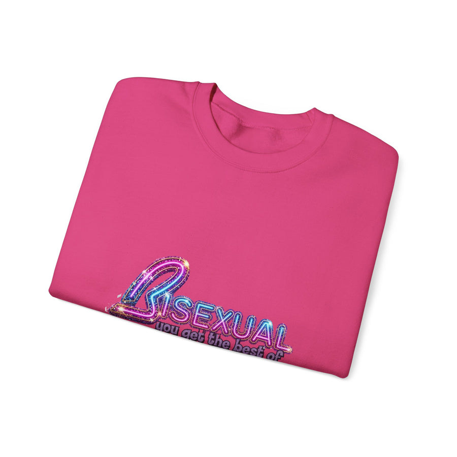 Bisexual – Best of Both Worlds Sweatshirt – Glittermotief voor Bi Pride en Pride