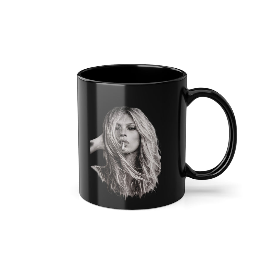 Mug Kate Moss Noir – Portrait Iconique Noir & Blanc Cadeau Fan Style Rétro Fashion