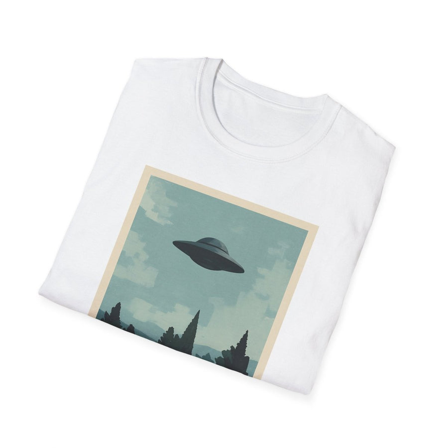 True Insights T-Shirt I Want To Believe UFO Vintage Nahaufnahme des gedruckten Ufo Motivs