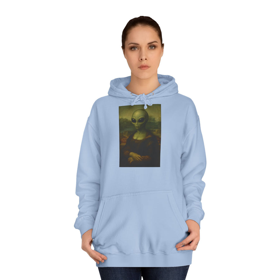 Mona Alien Hoodie – Kunstparodie mit Außerirdischer