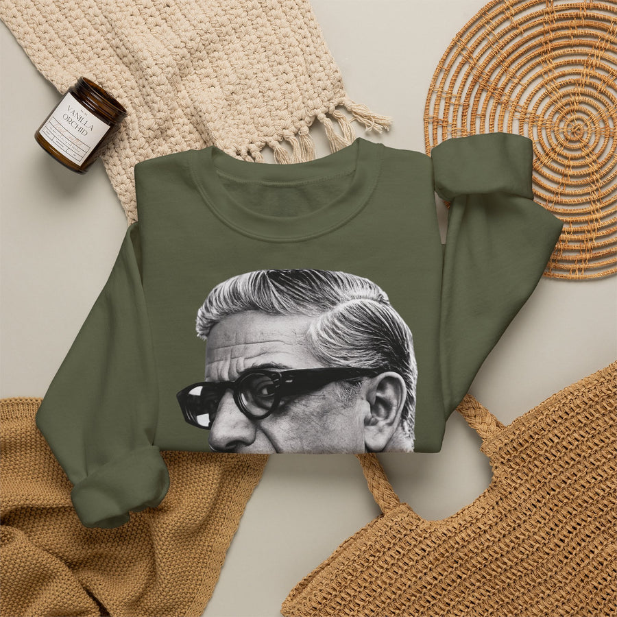 True Insights Sweatshirt Aristoteles Onassis Schwarz-Weiß Motiv im stilvollen Alltagslook Vintage Legenden Pullover