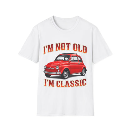 True Insights Retro T-Shirt Oldtimer Kleinwagen Motiv in Weiß, Vintage Geschenk für Herren