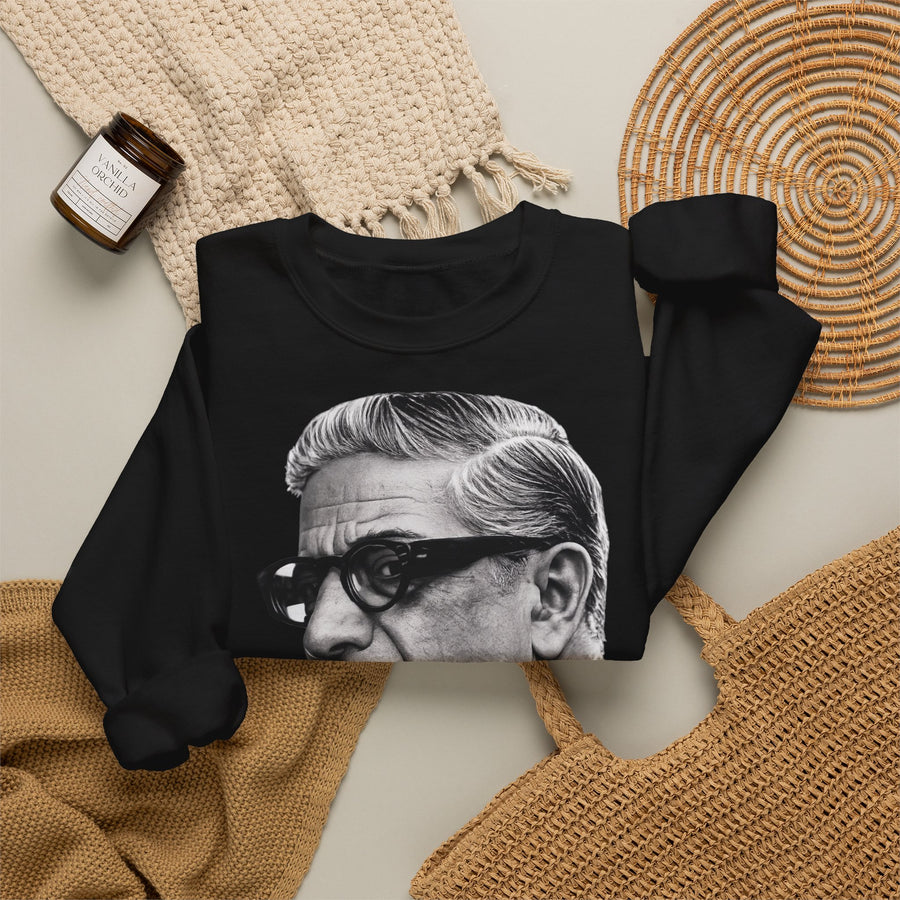 True Insights Sweatshirt Aristoteles Onassis Schwarz-Weiß Porträt, Detailansicht Print Vintage Legenden Pullover