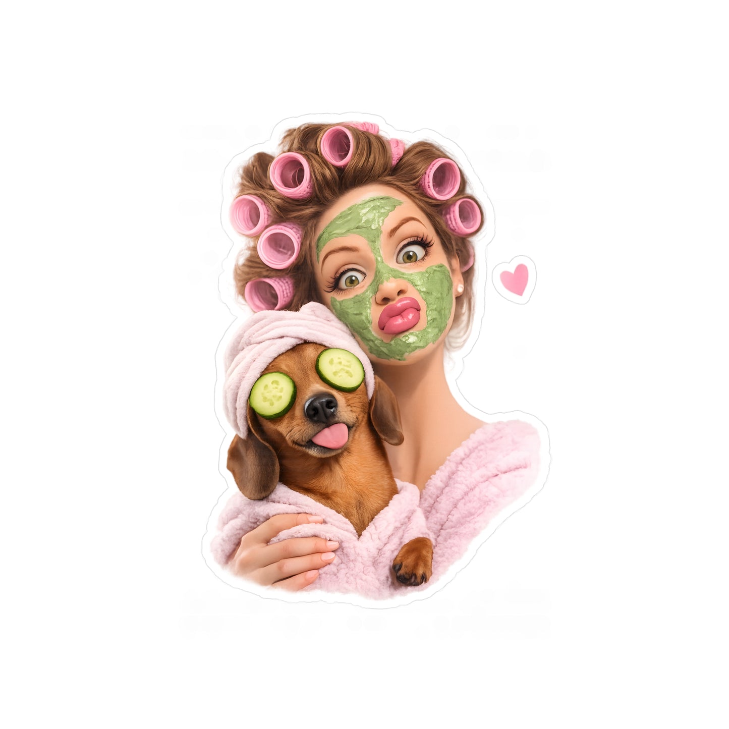 Dackel Spa Sticker – Lustiger Wellness Hund Aufkleber