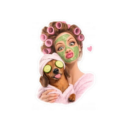 Dackel Spa Sticker – Lustiger Wellness Hund Aufkleber