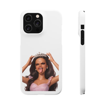 Barbicore Handyhülle – Frecher Beauty Queen Look mit Tiara & Zunge raus | Pink Puppen-Style Case für Fashion-Fans