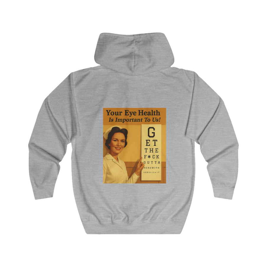 Your Eye Health Is Important To Us Zip-Hoodie – Satirisches 50s-Motiv mit Sehtest