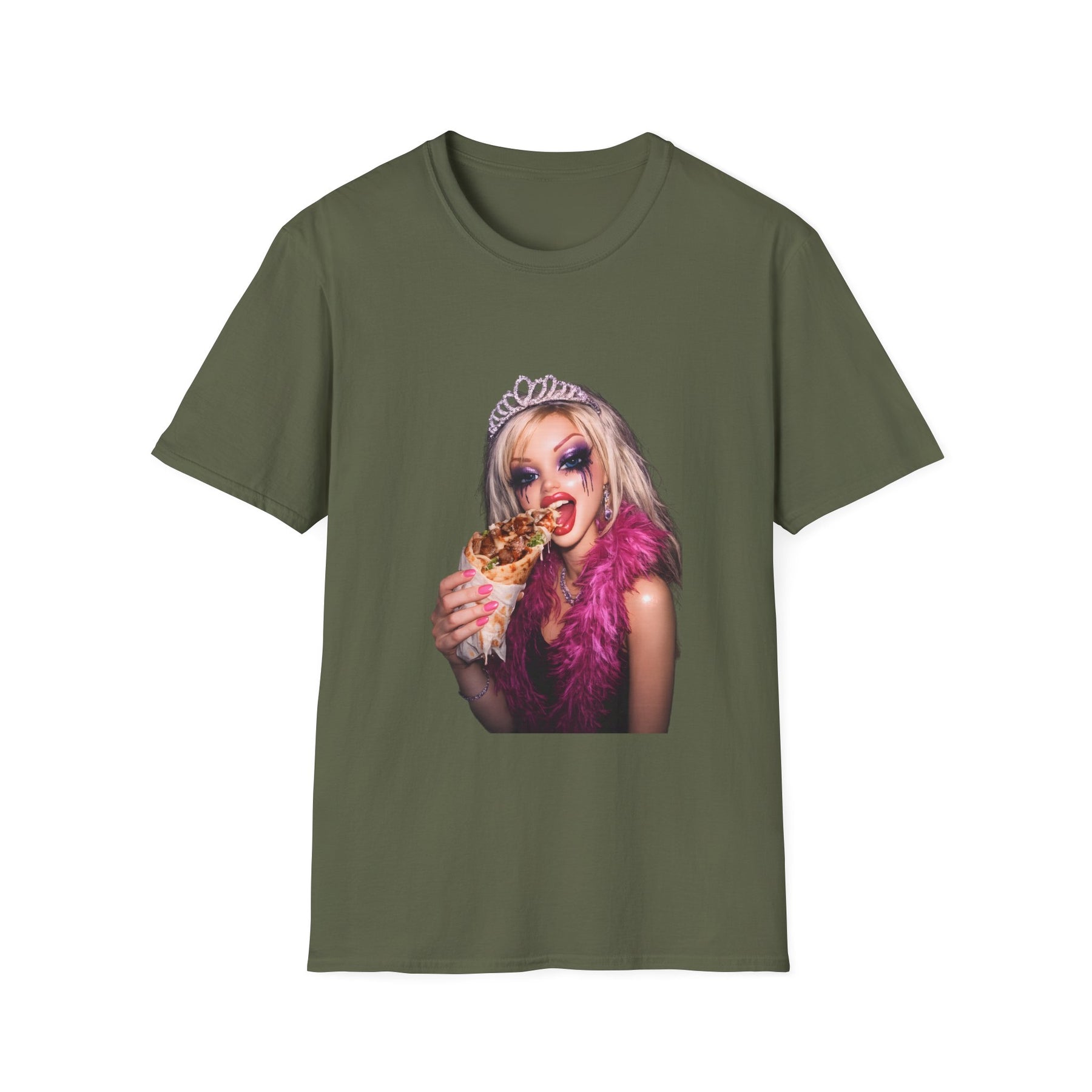 Lustiges Barbie Meme T-Shirt Grün – Puppe mit Tiara und Döner, True Insights