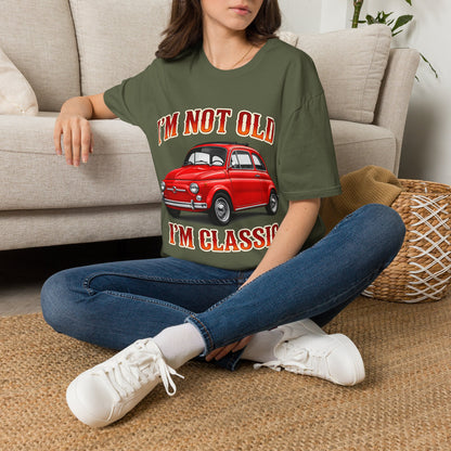 True Insights Retro T-Shirt mit rotem Oldtimer Motiv, Vintage Look im Detail für Autofans
