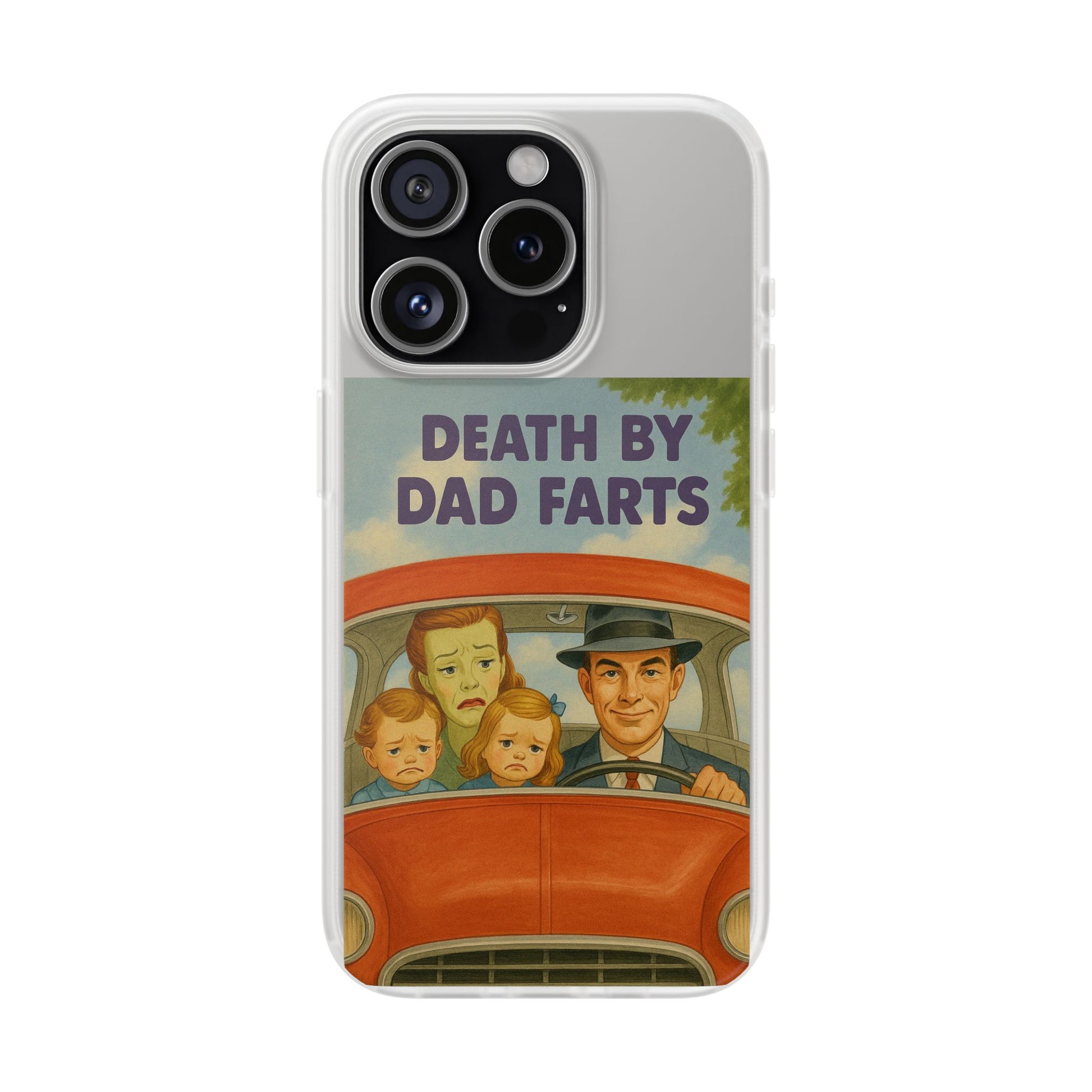 Death by Dad Farts – Satirische Retro-Handyhülle im 50s-Familienauto-Stil-Phone Case-True Insights