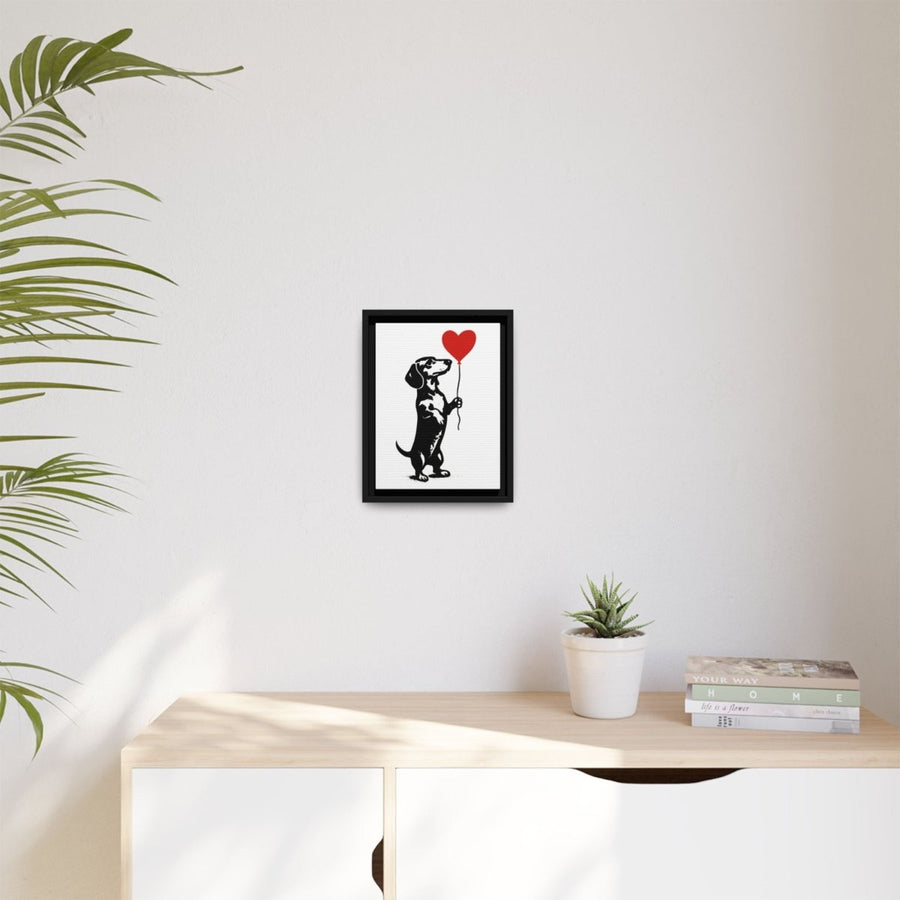 Canvas Bild – Dackel mit Herzballon-True Insights