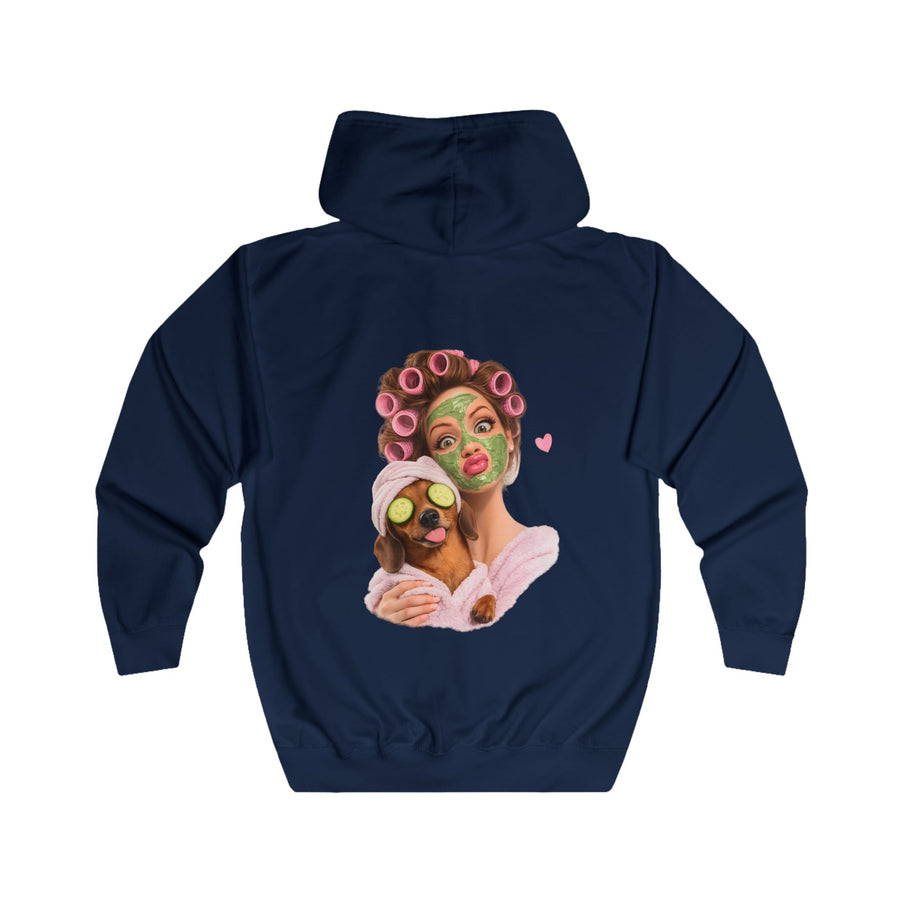 Dackel Sweatjacke „Dackel Spa“ – Zip-Hoodie mit Rückendruck