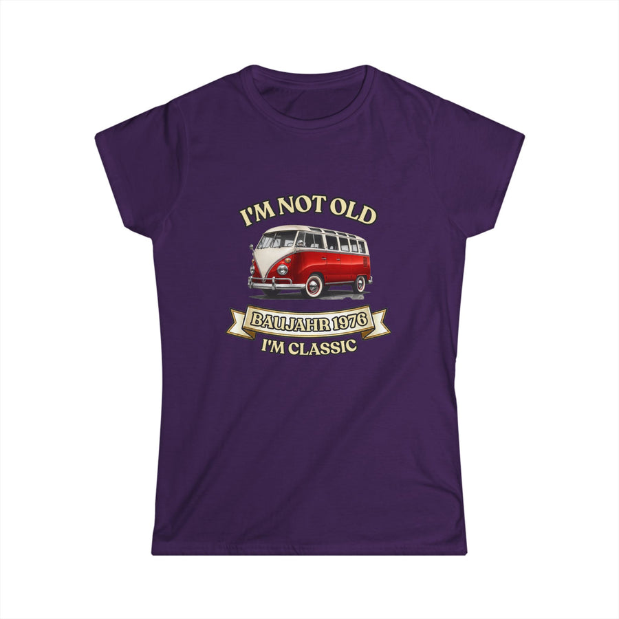 True Insights Damen Shirt 1976 Oldtimer Bus Vintage Print Geschenkidee für Frauen zum 50. in S