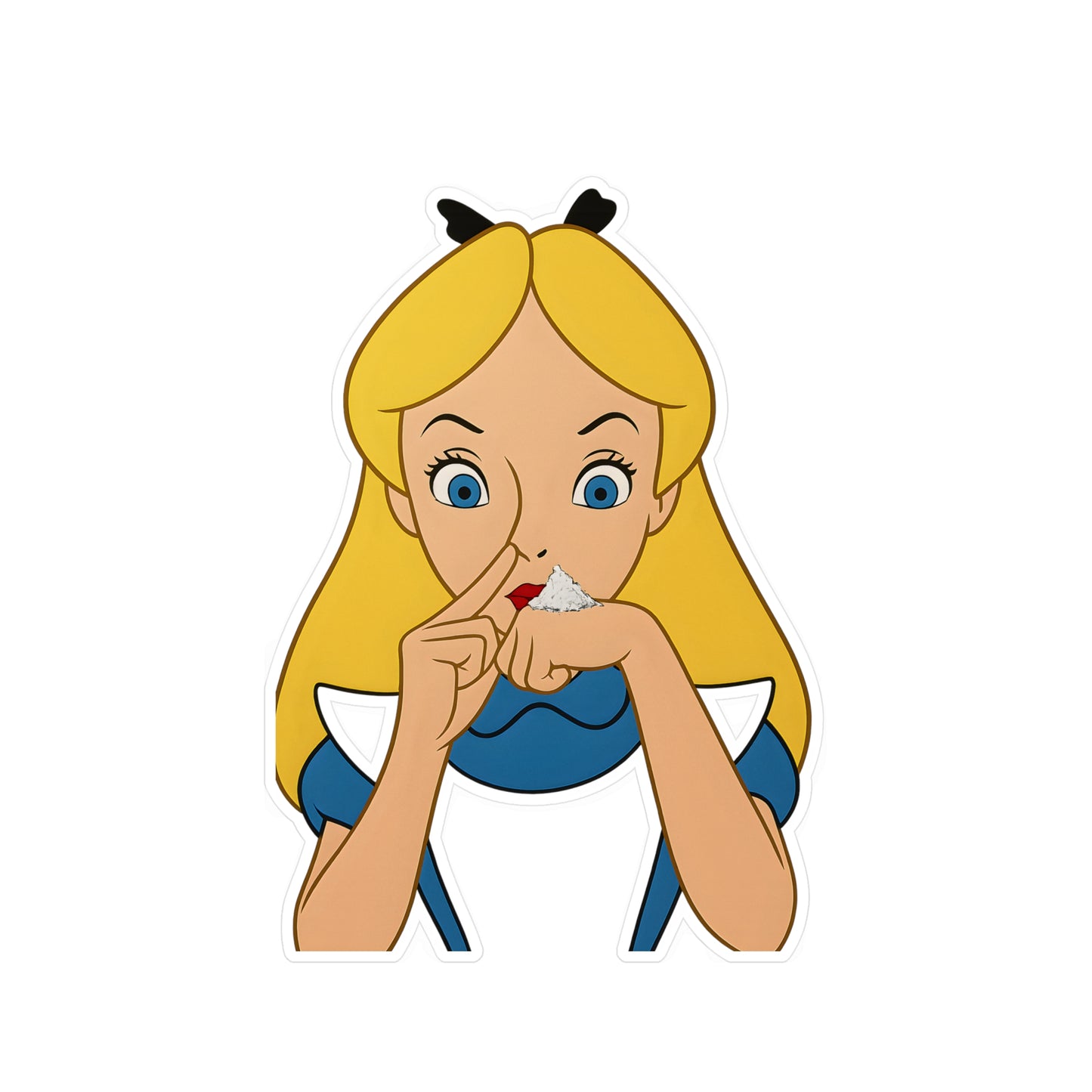 Alice im Wunderland Parodie Sticker – Lustiges Cartoon Motiv Aufkleber für Fans & Sammler