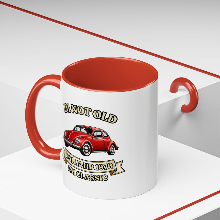 Mug Année 1976 - I'm Not Old I'm Classic - Coccinelle Rouge Vintage - Cadeau 50 ans