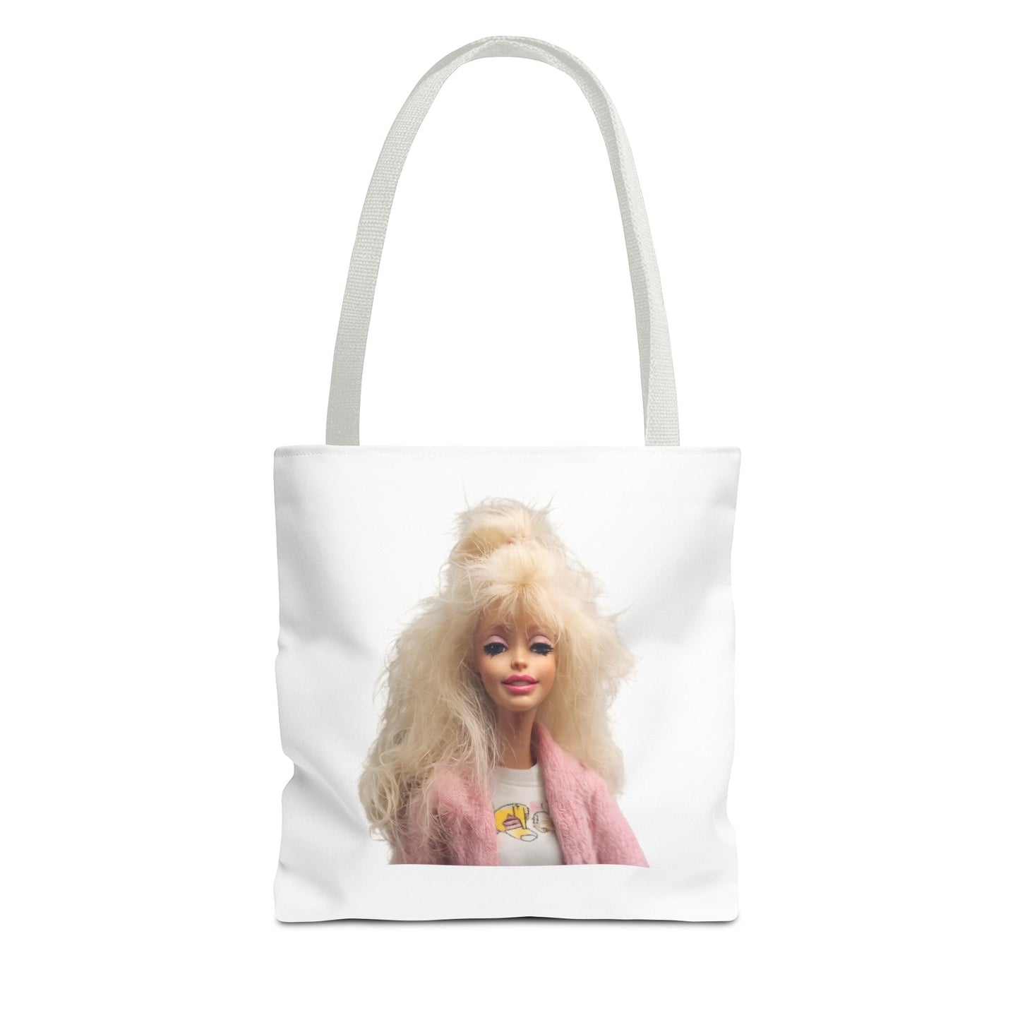 Retro Barbie Puppe Tote Bag – 80er Style Blonde Doll Print, Kult Fashion Shopper für Sammler & Nostalgie-Fans